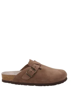 Genuins Tamancos|Calçado De Couro-Tamanco de pele com fivela ajustável Castanho