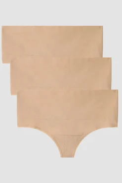 Gisela Roupa Interior-Tanga alta sem costura cru