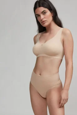 Gisela Roupa Interior-Tanga alta sem costura cru