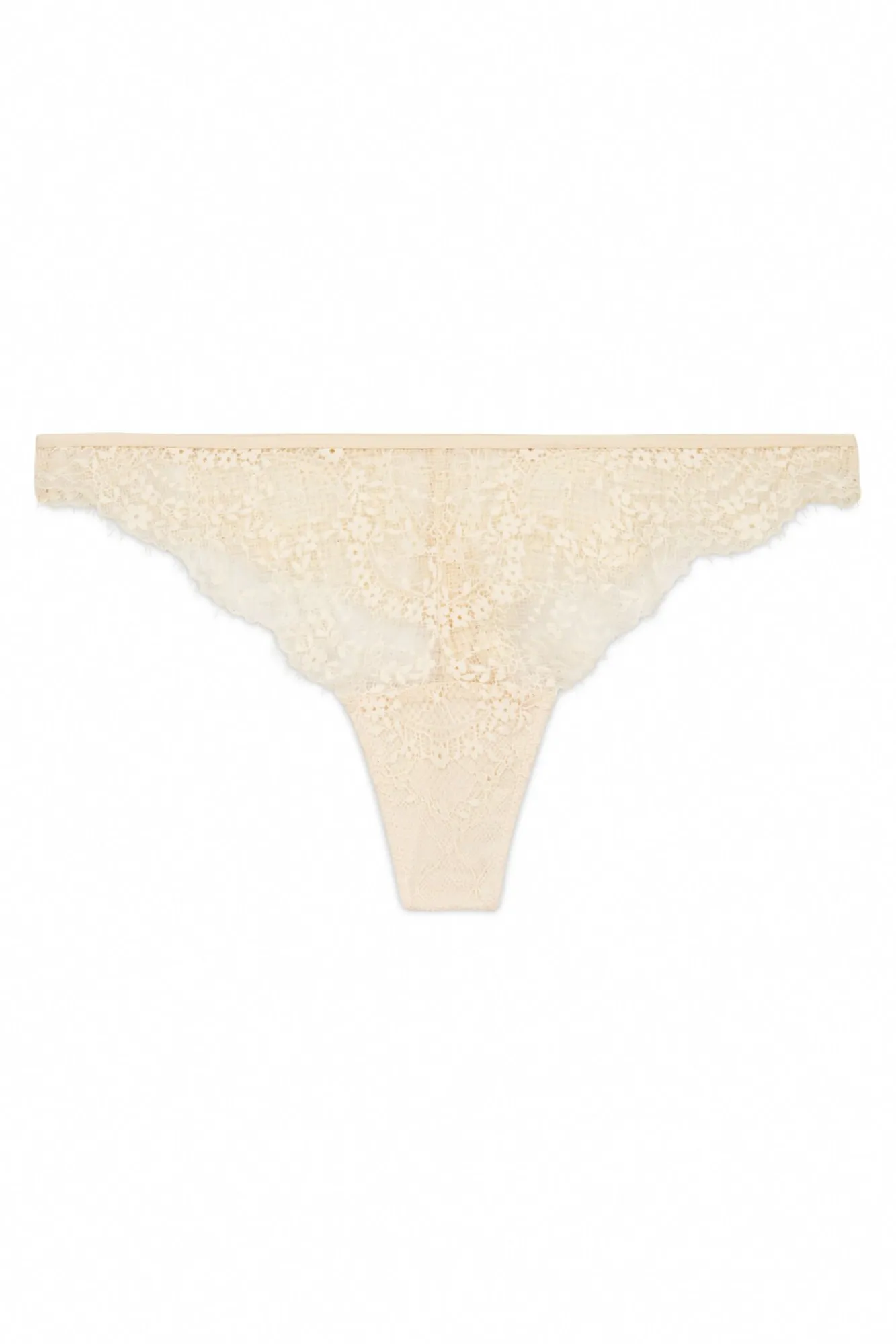 Women'secret Roupa Interior-Tanga de renda nude cru