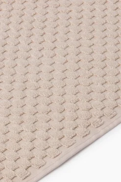 Textura Tapetes Para Casa De Banho-Tapete banho friso algodão bambu 50 x 70 cm. bege
