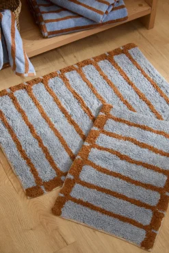 Calma House Tapetes Para Casa De Banho-Tapete de banho riscas Saturno azul