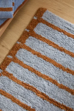 Calma House Tapetes Para Casa De Banho-Tapete de banho riscas Saturno azul