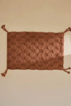 Calma House Tapetes Para Casa De Banho-Tapete de banho xadrez Oslo em tons de terra vermelho