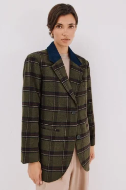 Cortefiel Blazers-tecido de pano americano Verde