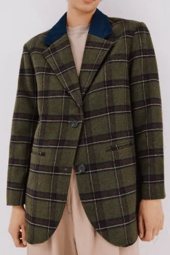 Cortefiel Blazers-tecido de pano americano Verde