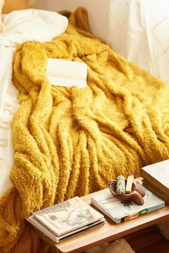 Calma House Cobertores-Tedy xadrez mostarda estampado