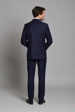 Cloking Fatos-Terno liso da coleção britânica 100% lã Azul