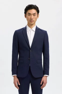 Selected Fatos-Terno slim fit de duas peças em lã fria Azul