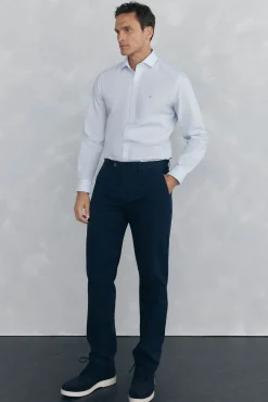 Pedro del Hierro Calças|Chinos-Textura de regular fit Chino Azul