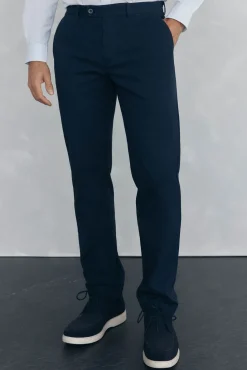 Pedro del Hierro Calças|Chinos-Textura de regular fit Chino Azul