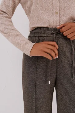 Cortefiel Calças-Texturas de borracha Panralón Castanho