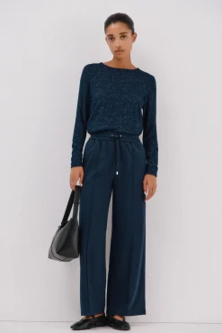 Cortefiel Calças-Texturas de borracha Panralón Azul