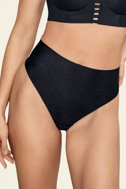 Leonisa Roupa Interior-Tiro alto invisível brasileiro preto