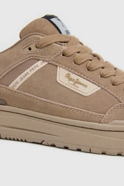 Pepe Jeans Sneakers-Tênis baixos de camurça camel