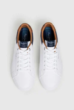 Pepe Jeans Sneakers-Tênis Clássico Com Detalhes Em Camurça branco