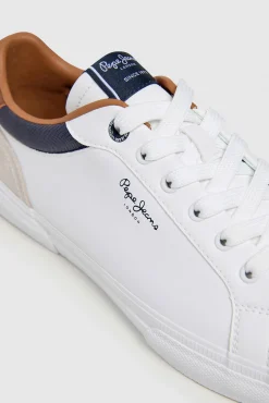 Pepe Jeans Sneakers-Tênis Clássico Com Detalhes Em Camurça branco