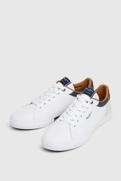 Pepe Jeans Sneakers-Tênis Clássico Com Detalhes Em Camurça branco