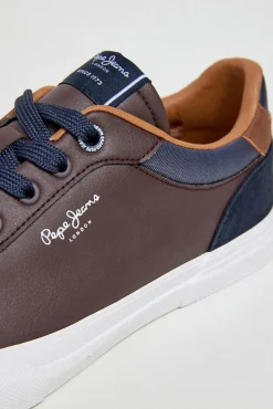 Pepe Jeans Sneakers-Tênis Clássico Com Detalhes Em Camurça castanho