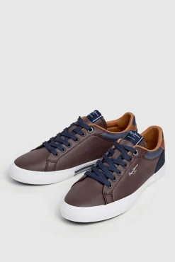 Pepe Jeans Sneakers-Tênis Clássico Com Detalhes Em Camurça castanho