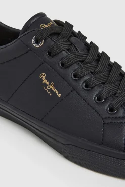 Pepe Jeans Sneakers-Tênis Clássicos com Efeito Couro preto
