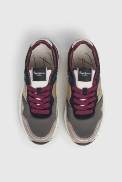 Pepe Jeans Sneakers-Ténis com detalhes brilhantes cru