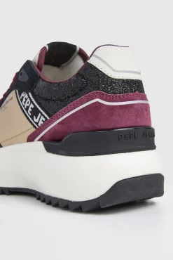 Pepe Jeans Sneakers-Ténis com detalhes brilhantes cru