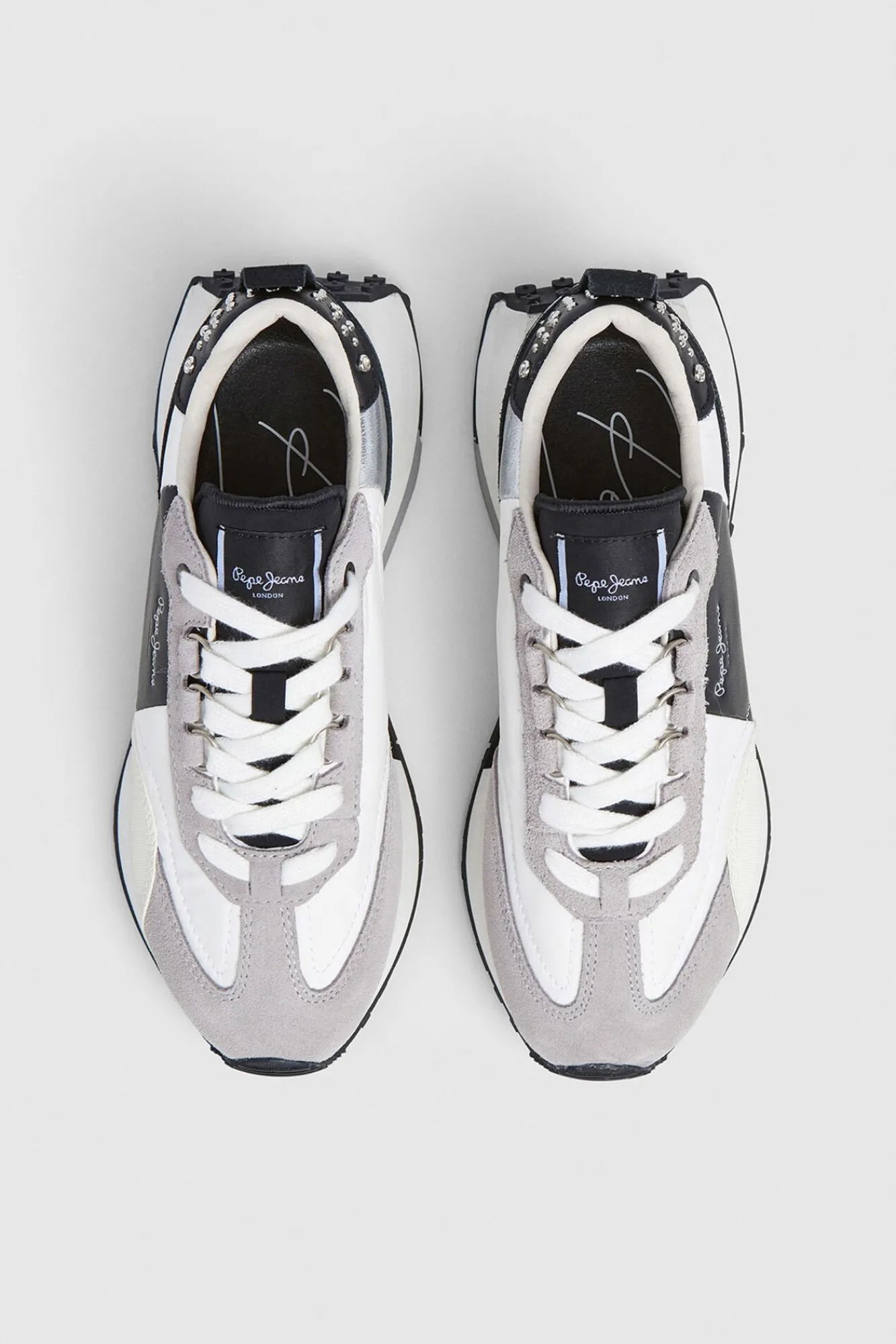 Pepe Jeans Sneakers|Calçado De Couro-Tênis com detalhes em Camurça cinzento