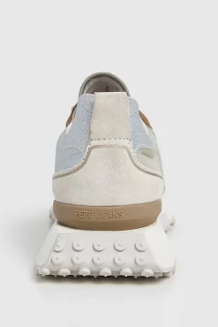 Pepe Jeans Sneakers|Calçado De Couro-Tênis com detalhes em Camurça azul