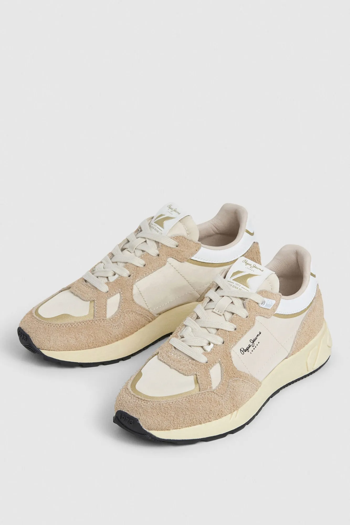 Pepe Jeans Sneakers|Calçado De Couro-Tênis com detalhes em Camurça bege