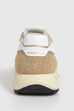 Pepe Jeans Sneakers|Calçado De Couro-Tênis com detalhes em Camurça bege