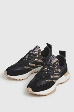 Pepe Jeans Sneakers|Calçado De Couro-Tênis com detalhes em glitter preto