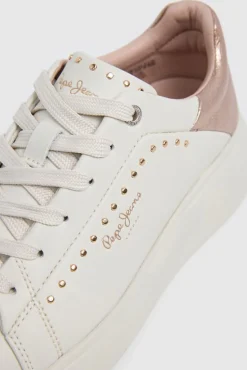 Pepe Jeans Sneakers|Calçado De Couro-Tênis com tachas cru