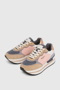 Pepe Jeans Sneakers|Calçado De Couro-Tênis de camurça e glitter vison