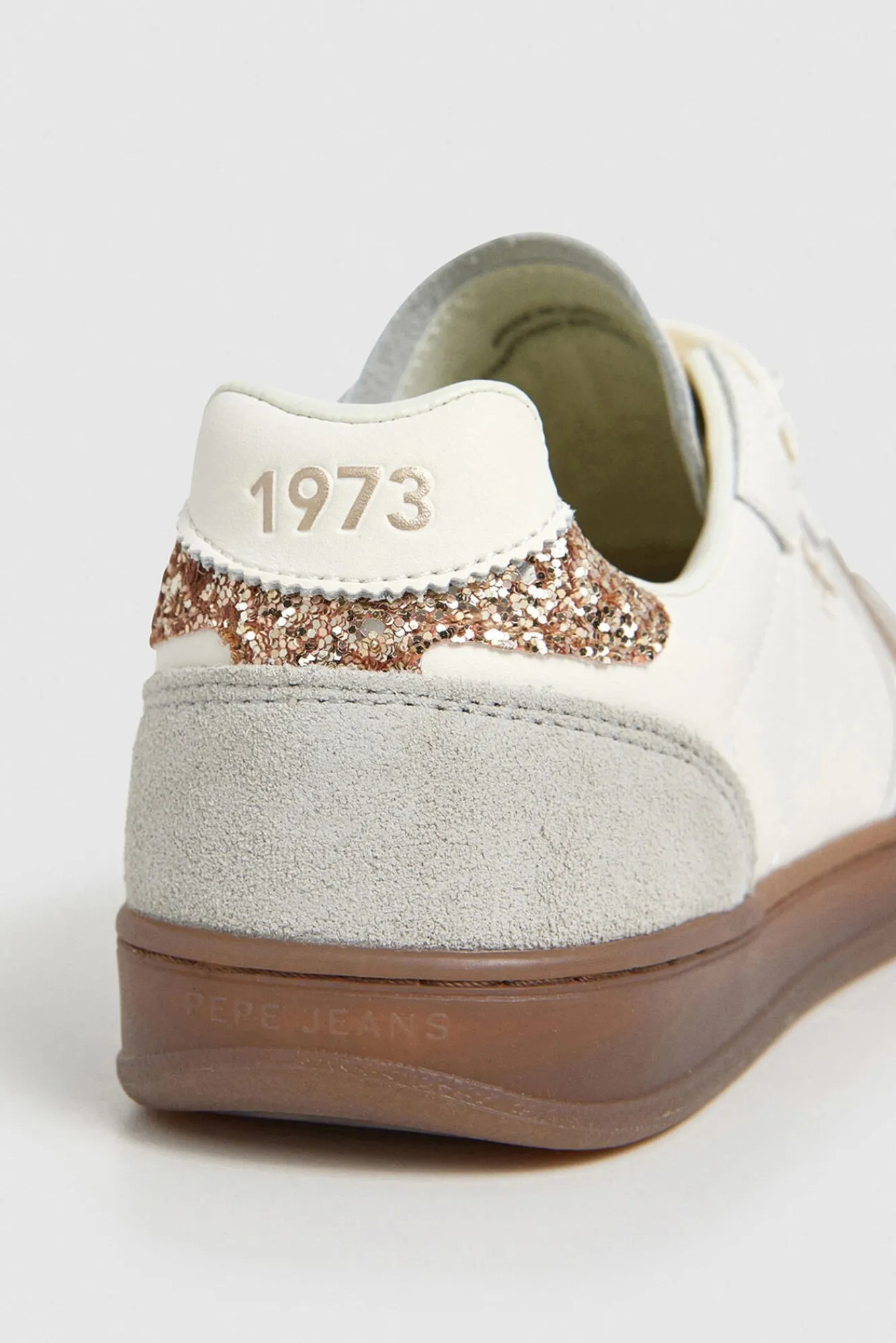 Pepe Jeans Sneakers|Calçado De Couro-Tênis de couro com detalhes em Camurça bege