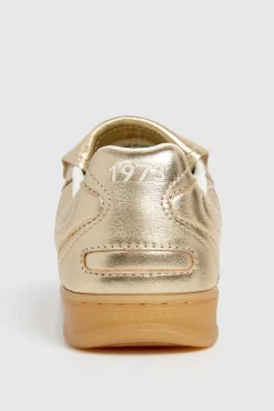 Pepe Jeans Sneakers|Calçado De Couro-Tênis de couro metálico amarelo