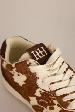 Pedro del Hierro Sneakers|Calçado De Couro-Tênis de pele com estampado de vaca Marrom