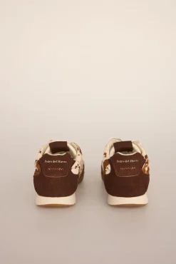 Pedro del Hierro Sneakers|Calçado De Couro-Tênis de pele com estampado de vaca Marrom