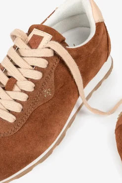 Popa Sneakers|Calçado De Couro-Tênis esportivo feminino Kira Croute Castanho