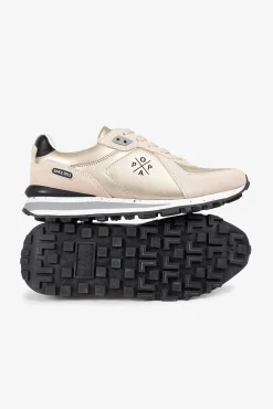 Popa Sneakers-Tênis esportivo feminino laminado Blake Dourado