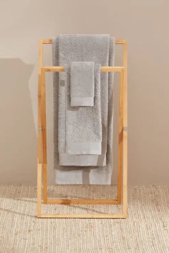 Textura Toalhas-Toalha banho friso algodão egípcio 90 x 150 cm. cinzento