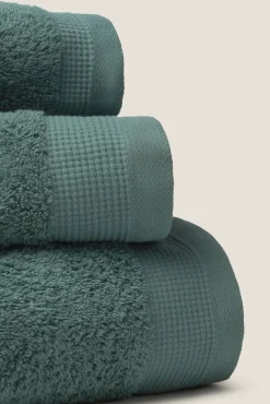 Textura Toalhas-Toalha banho friso algodão egípcio 90 x 150 cm. verde