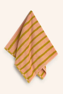 Calma House Toalhas-Toalha de banho de algodão felpudo riscas Saturn rosa