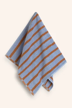 Calma House Toalhas-Toalha de banho de algodão turco riscas Saturno azul