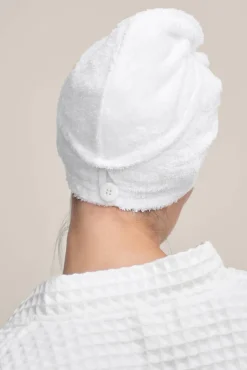Textura Toalhas-Toalha de cabeça de algodão de bambu branco