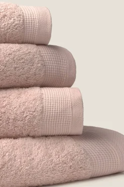 Textura Toalhas-Toalha duche friso algodão egípcio 70 x 140 cm. rosa