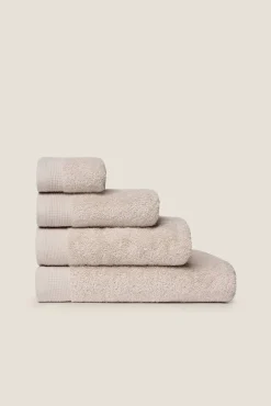 Textura Toalhas-Toalha duche friso algodão egípcio 70 x 140 cm. bege