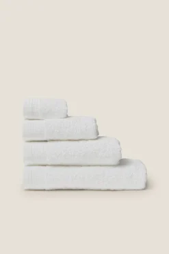 Textura Toalhas-Toalha duche friso algodão egípcio 70 x 140 cm. branco