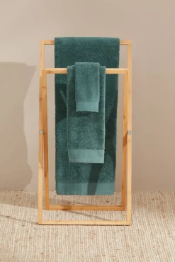 Textura Toalhas-Toalha lavatório friso algodão egípcio 50 x 90 cm. verde