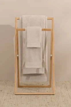 Textura Toalhas-Toalha lavatório friso algodão egípcio 50 x 90 cm. bege